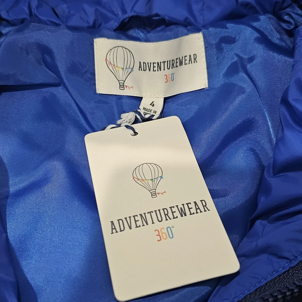 NWT ADVENTUREWEAR 360 Blue Quilted Jacket - Boys Size 4